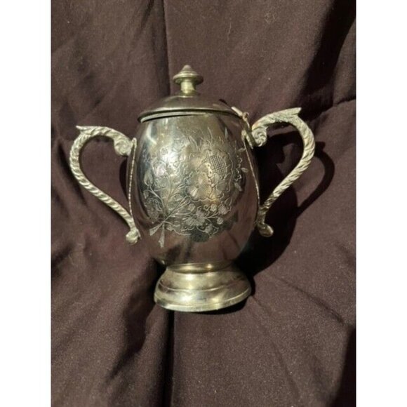 Unbranded Other - 10.5 OZ Silver Sugar Bowl with Lid
